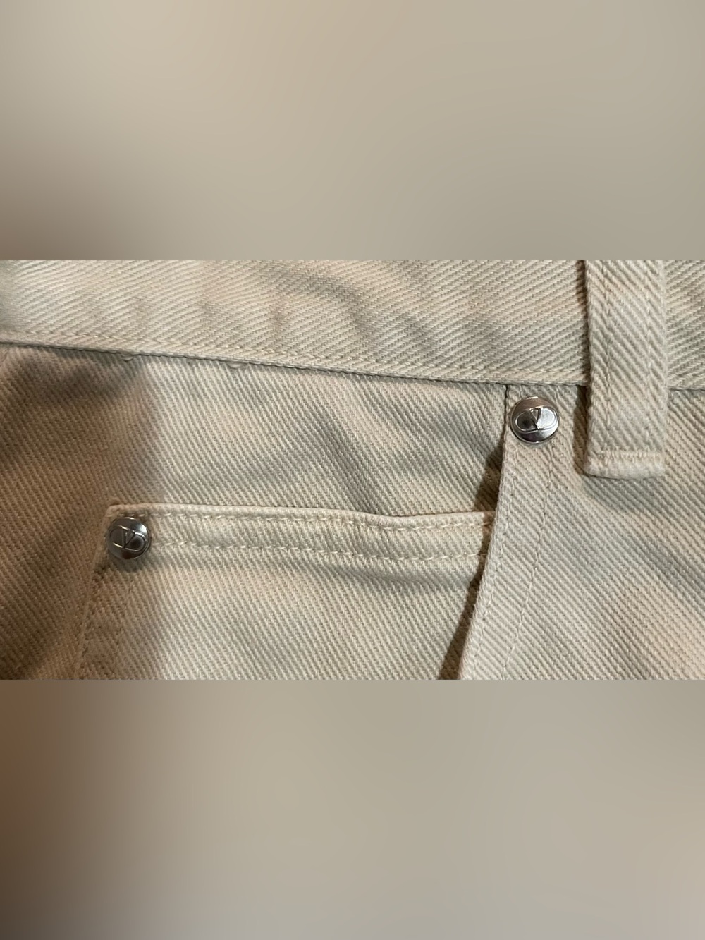 Valentino Men's Cream Straight Jeans - Picture 4 of 7